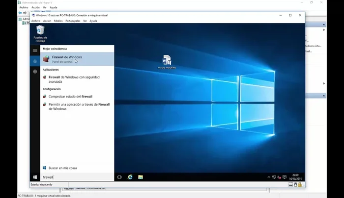 Abre la configuración del Firewall de Windows.