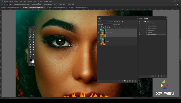 Aplicar el filtro 'Paso alto' (Filtro > Otro > Paso alto) con un radio de 2 píxeles.