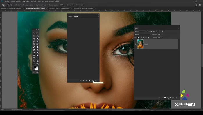 Crear una nueva acción. Nombrarla 'Enfoque Exp y P'.