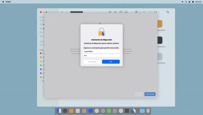 Selecciona 'A otra Mac' en la Mac anterior.