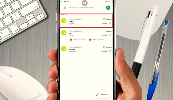 Verifica en 'Mensajes enviados' que el correo se haya enviado correctamente.