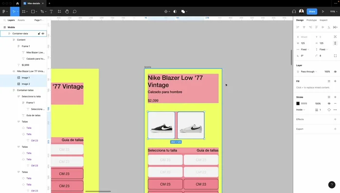 Ajustar el contenido (`Content`): Usar la opción 'Content' en Figma para asegurar que el contenido se ajuste correctamente al contenedor.