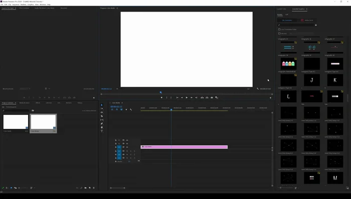 Abre el panel de Gráficos Esenciales en Premiere Pro.