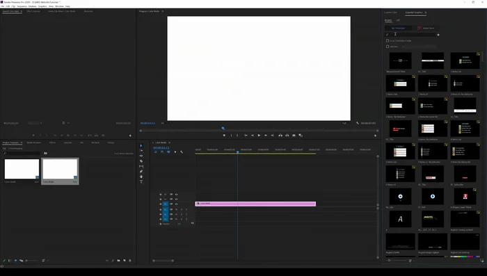 Busca la plantilla instalada en el panel de Gráficos Esenciales y arrástrala a tu proyecto.