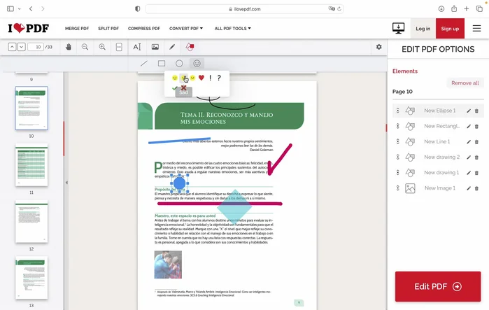 Insertar emoticonos: Usa la opción de emoticonos para añadir expresiones a tu documento.