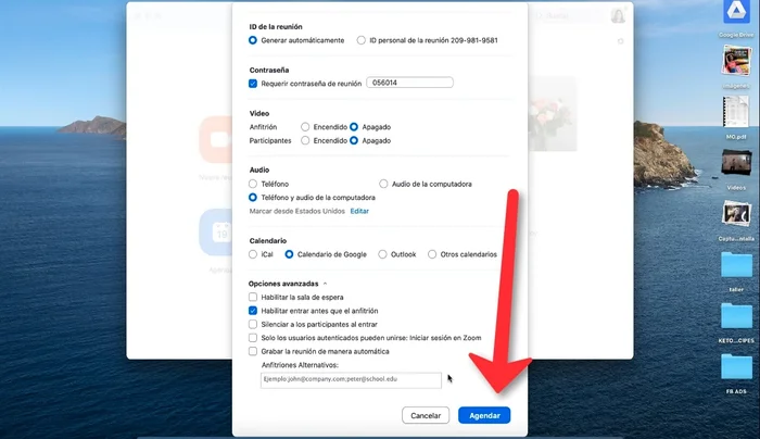 Haz clic en 'Agendar'.