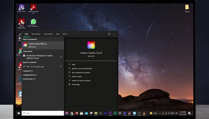 Accede a la aplicación Creative Cloud e inicia sesión con tu usuario y contraseña.