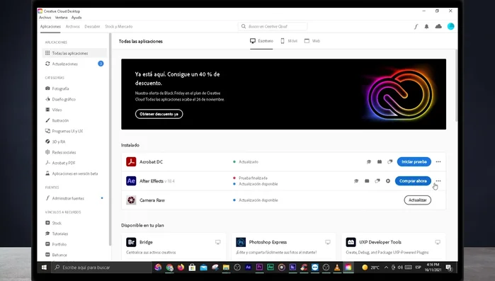 Elimina los programas instalados con Creative Cloud desde la carpeta de Aplicaciones.