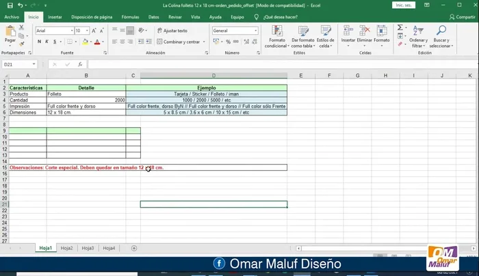 Incluir una muestra del trabajo final como PDF para que sirva de referencia a la imprenta.