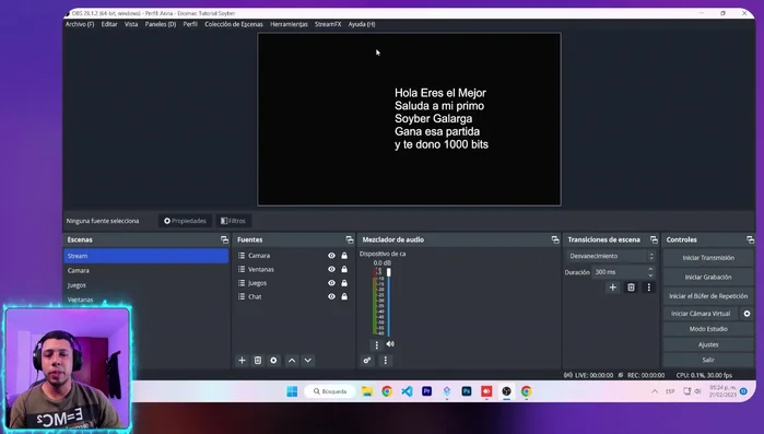 Acceder a 'Herramientas' > 'Ajustes de WebSocket' en OBS Studio.