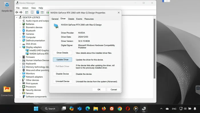 Elige una versión más antigua del controlador e instálala.