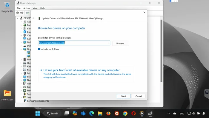 Elige una versión más antigua del controlador e instálala.