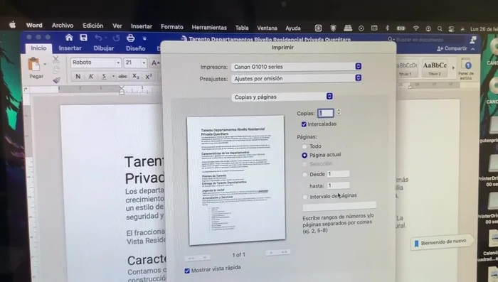 Imprimir un documento de prueba.
