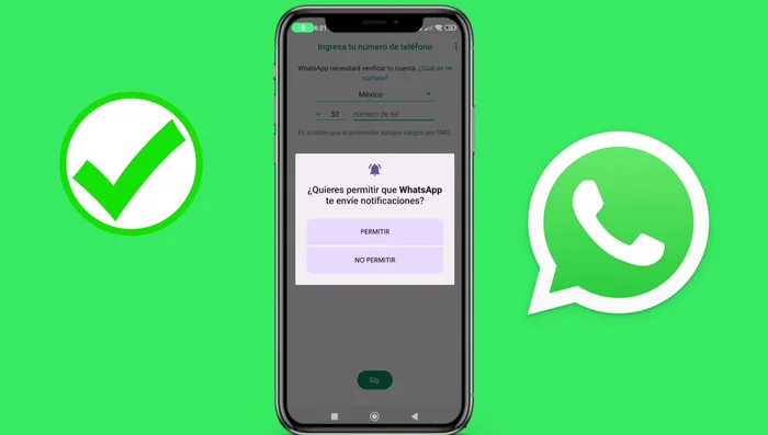 Regresa a WhatsApp, selecciona el idioma, acepta y continúa. Verifica tu número y sigue los pasos.