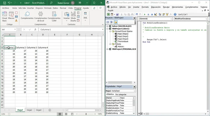 Autoajustar el ancho de las columnas haciendo doble clic en la intersección entre los encabezados de fila y columna.