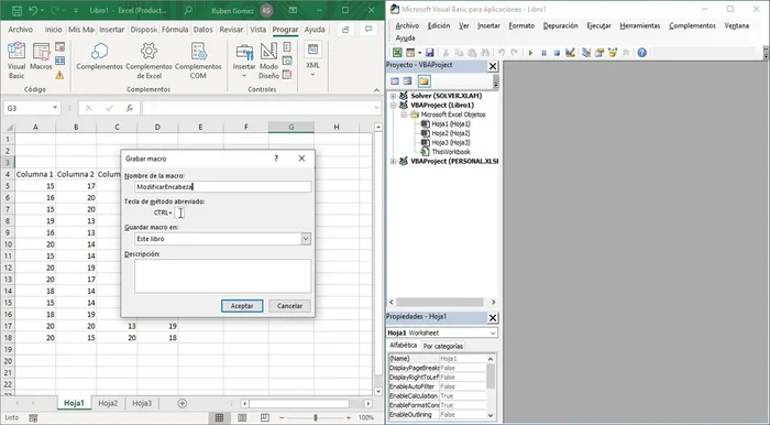 Agregar una descripción de la macro en el cuadro de diálogo.