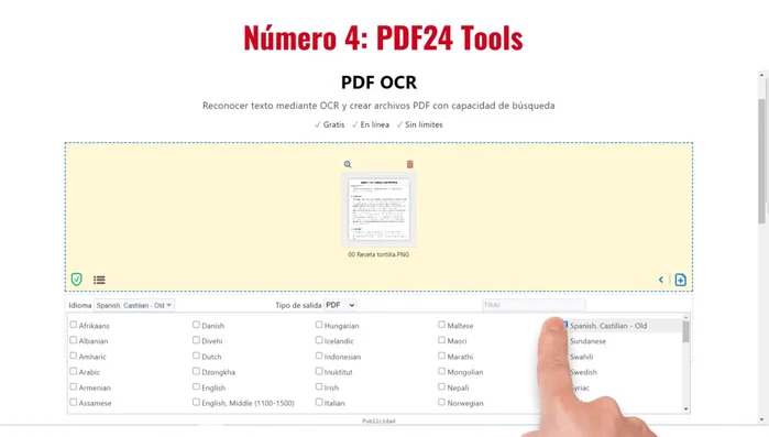 Configura el idioma y otros parámetros.