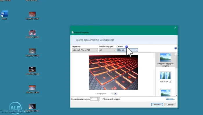 Decidir si desea enmarcar las imágenes. La opción del video es sin marco.