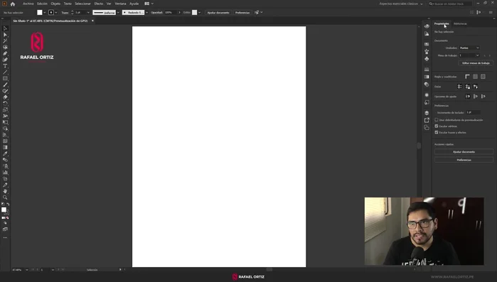 Asegúrate de tener las herramientas esenciales visibles y bien organizadas (Herramienta Pluma, Ventana Buscar Trazos, Transformar, Alinear).
