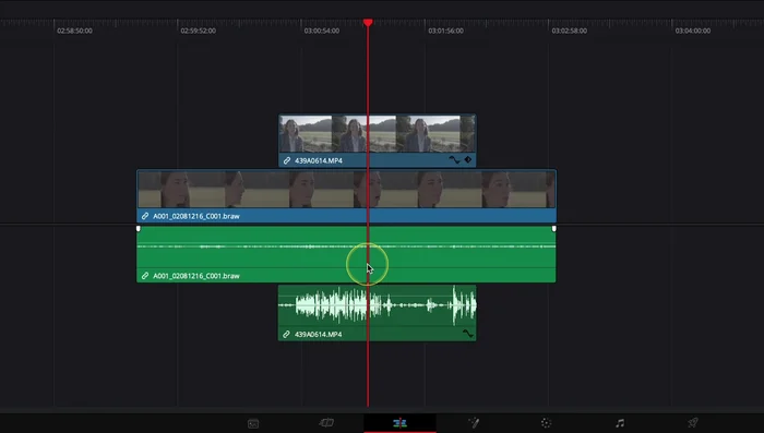 Seleccionar y eliminar la pista de audio deficiente (usando la tecla Opción/Alt y suprimir).