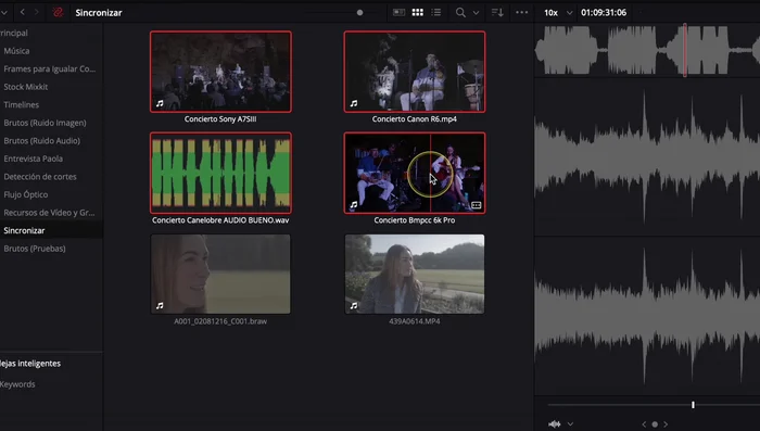 Elegir la opción 'Sincronizar audio automáticamente según forma de onda'.