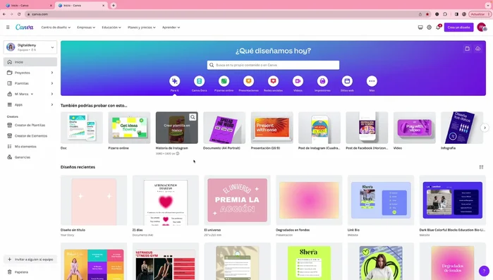 Diseña el frente y el reverso de tu tarjeta utilizando elementos de Canva (imágenes, texto, logotipos, etc.).
