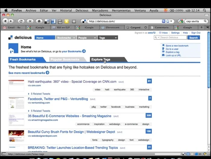 Encuentra la URL del feed RSS para una etiqueta específica en tu marcador social.