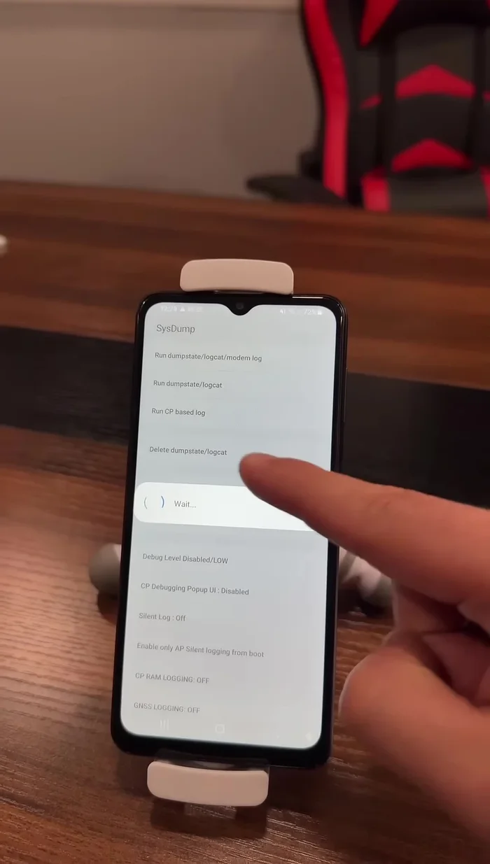 En el menú que aparece, selecciona "Delete dumps".