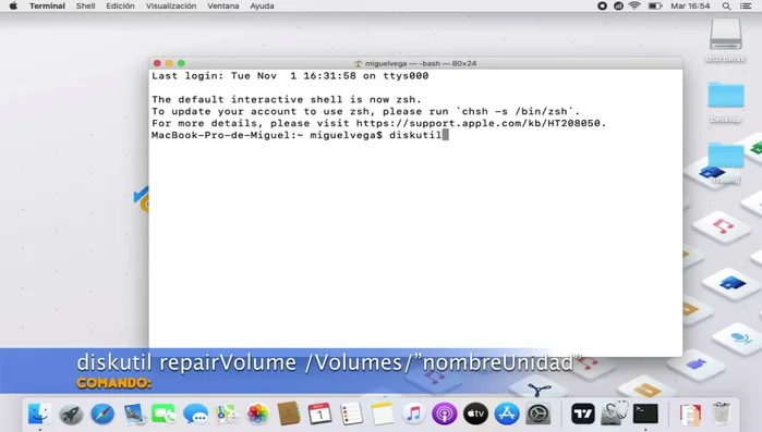 Presiona Enter. Un mensaje confirmará la reparación exitosa.