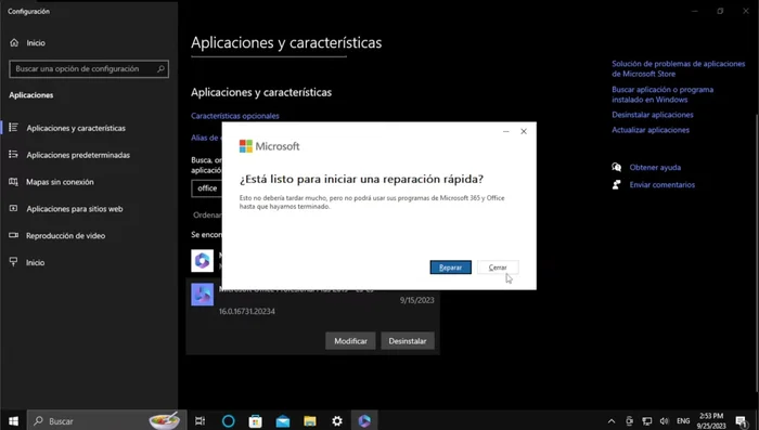 Haz clic en 'Reparar'.