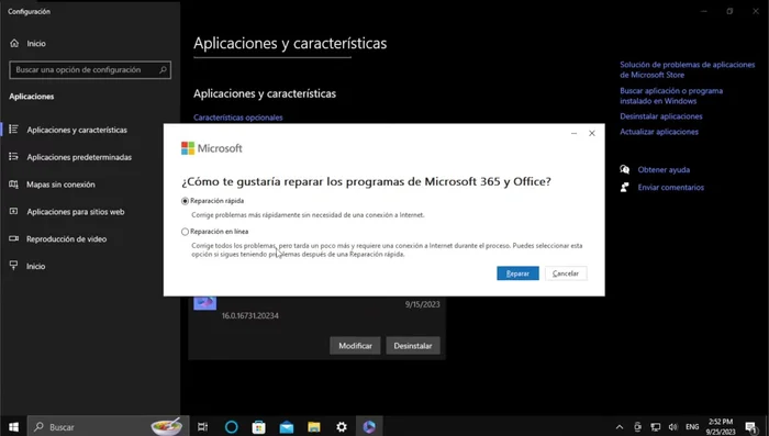 Haz clic en 'Reparar'.