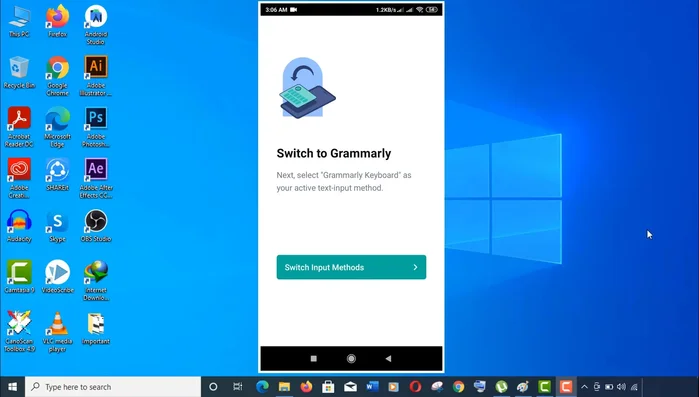 Cambia tu método de entrada al teclado Grammarly.