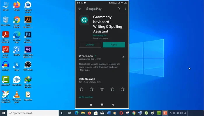Instala la aplicación Grammarly.