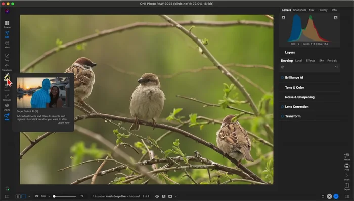 Accede a la herramienta Super Selección IA (tecla K o icono en la barra de herramientas izquierda).