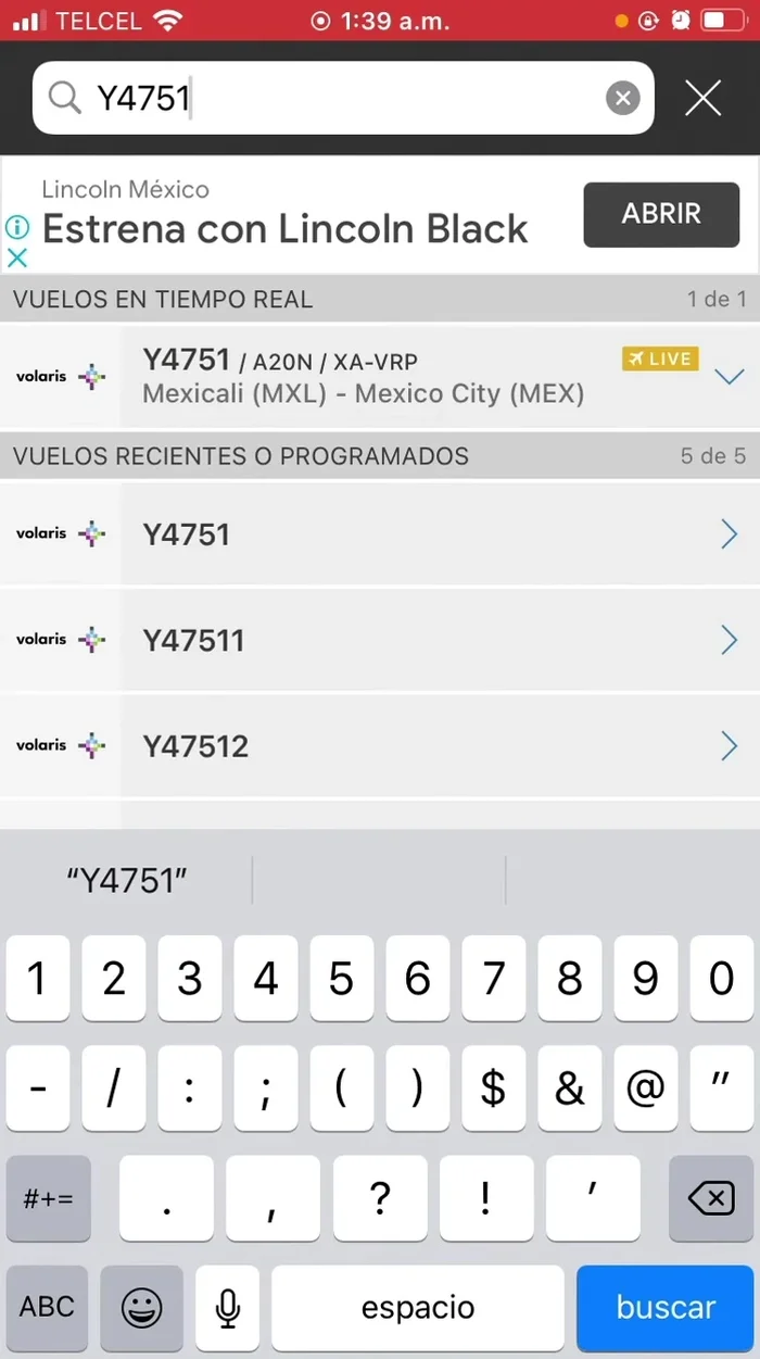 Selecciona el vuelo de la lista de resultados.