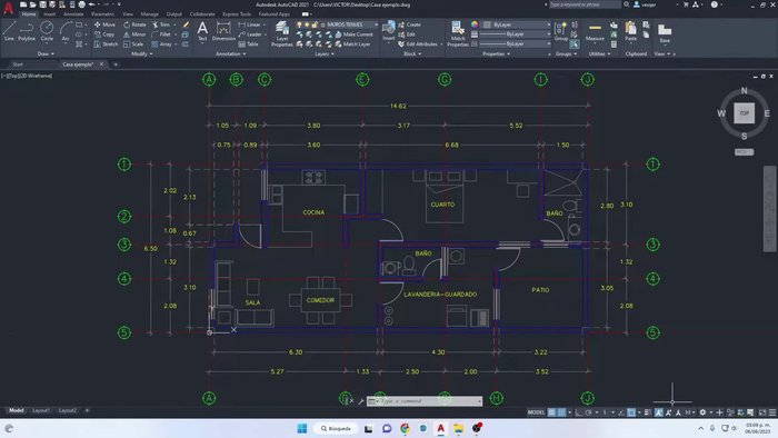Usar el comando PURGE para eliminar elementos no necesarios (símbolos, ejes, cotas, textos).