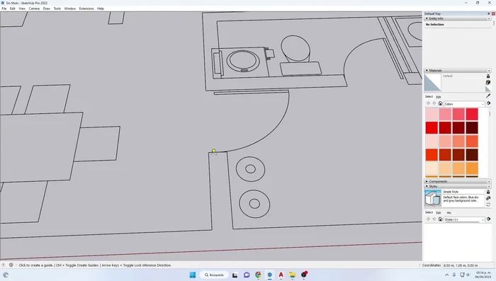 Verificar las dimensiones en SketchUp comparándolas con las de AutoCAD.