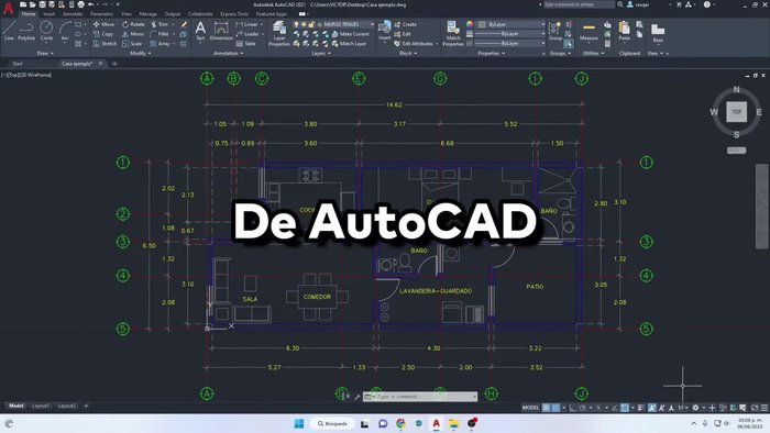Usar el comando PURGE para eliminar elementos no necesarios (símbolos, ejes, cotas, textos).