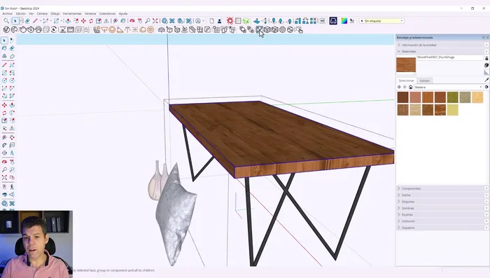 Si se desea cambiar la textura, eliminar el material existente con la herramienta 'eliminar texturas' o manualmente borrando el material en la ventana de materiales.