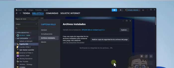 Espera a que se complete la verificación.