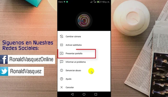 Presionar 'Presentar' y luego 'Comenzar ahora'.