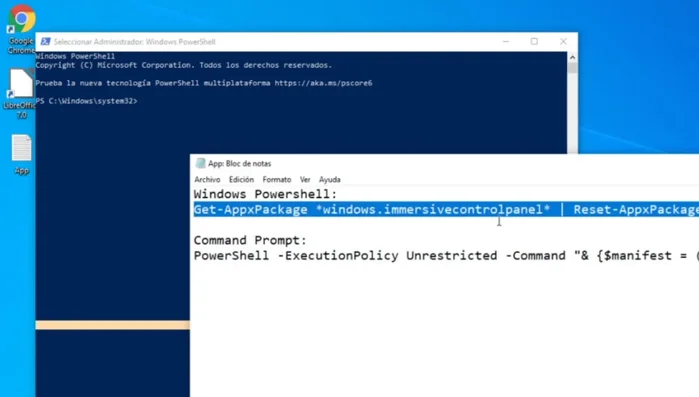 Pegar el comando en la ventana de PowerShell y presionar Enter.