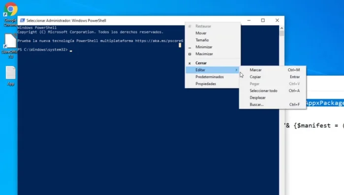 Pegar el comando en la ventana de PowerShell y presionar Enter.