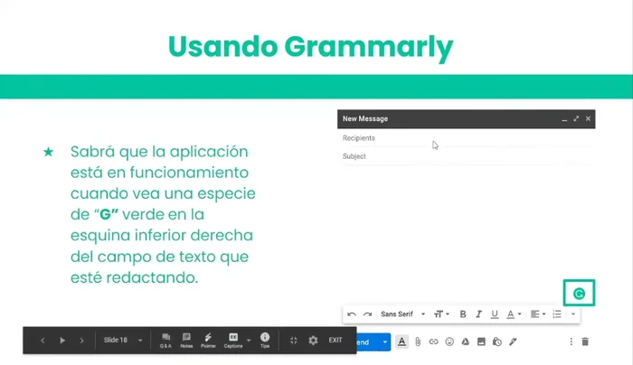 Comienza a escribir. Grammarly subrayará los errores y ofrecerá sugerencias.