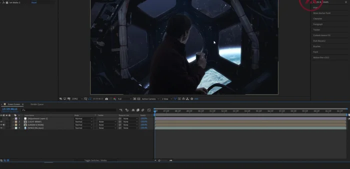 Post-producción (After Effects): Ajustes finales: Posición, grano y escala para mejorar la composición.