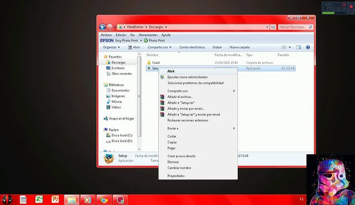Ejecutar el archivo "Setup" como administrador.