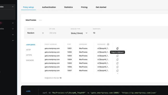 Habilitar el interruptor y pegar el nombre de usuario y contraseña.