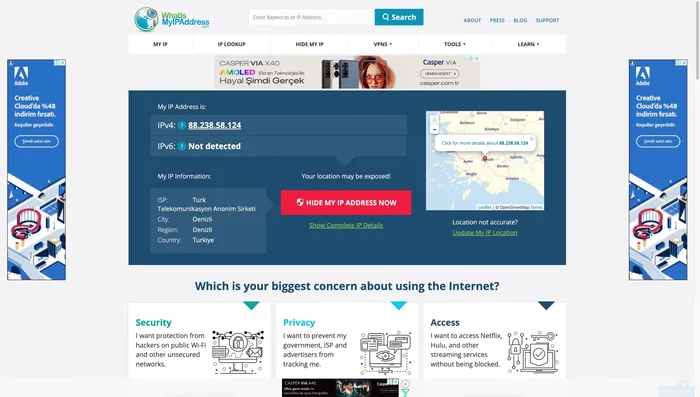 Verificar el funcionamiento de los proxies visitando un sitio web de comprobación de IP.