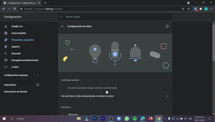 Desplázate hasta "Configuración de contenido adicional".