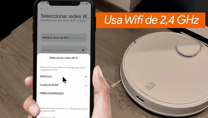 Espera a que el robot se conecte a la red Wi-Fi y complete el proceso de configuración (puede tardar entre 3 y 5 minutos).